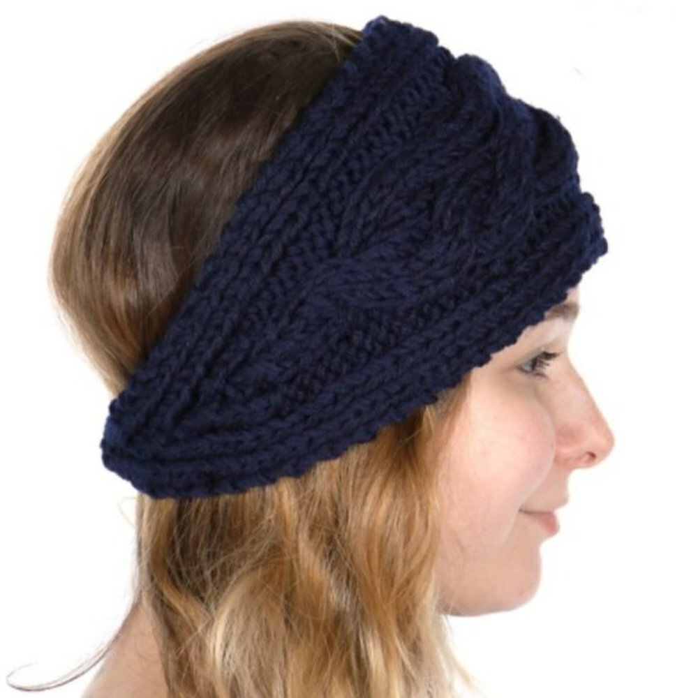 NWT Cable knit headband Navy